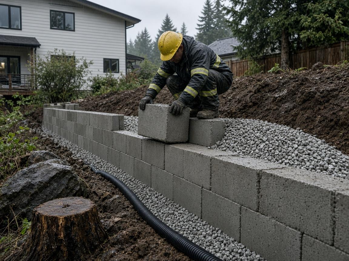Retaining Wall Installation in Burnaby